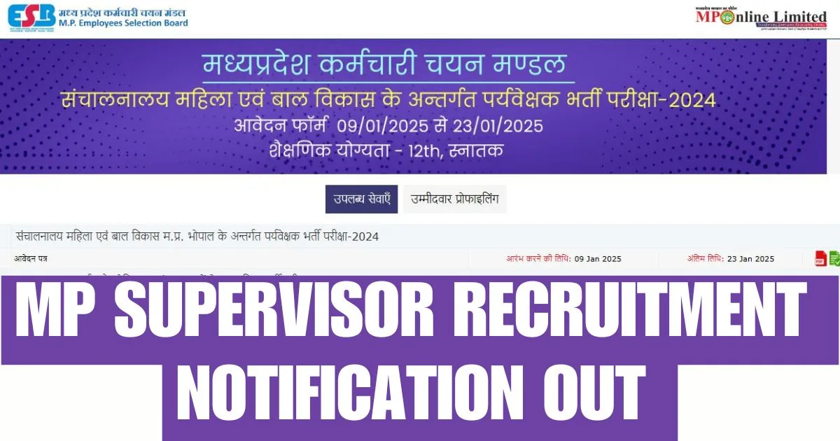 MP Supervisor Recruitment Notification 2025